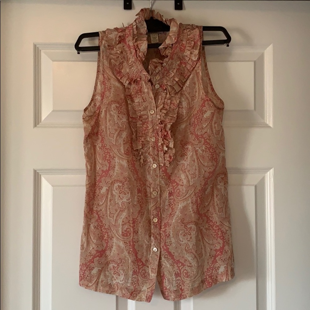 Jcrew paisley print silk blouse